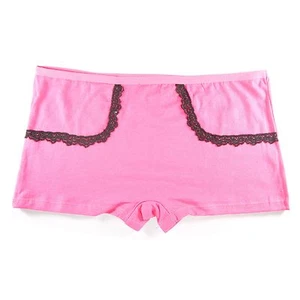 SEXY WOMEN COTTON BOXER SHORT PLAIN LACE STRETCHY UNDERWEAR COMFY BOYSHORTS 1532 - Picture 1 of 2