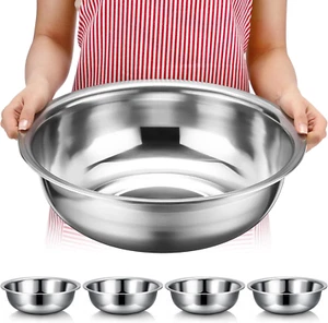 4 Pcs Stainless Steel Mixing Bowls Metal Mixing Bowls Extra Large Basin Salad Ba - Picture 1 of 12