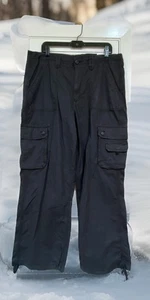 American Eagle Damen schwarz 18 Stretch Baggy Cargo Jogginghose neu mit Etikett - Bild 1 von 6