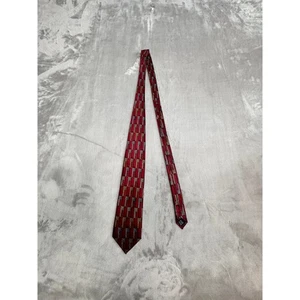 DESANTIS COLLECTION Herren Seidenkrawatte Rot Geometrisches Muster Made in Italy - Bild 1 von 5