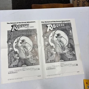 ORIG. RAIDERS OF THE LOST ARK Black White 1983 23x17 Movie Poster Indiana Jones - Picture 1 of 22