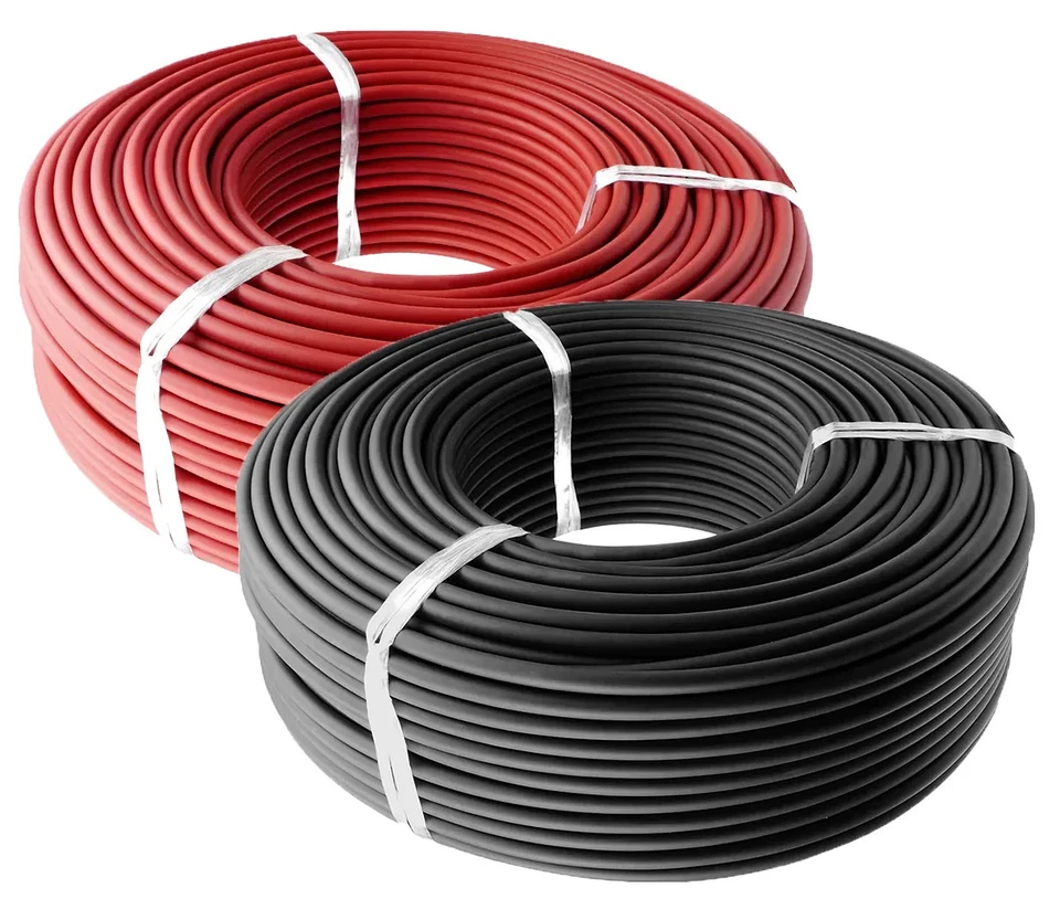 MARKENLOS SOLARKABEL SOLARLEITUNG ROT SCHWARZ 4MM² 6MM² PV KABEL 1-100m PV FÜR MC4 STECKER