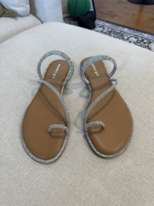 Steve Madden - Madden Girl Spotlight Sandal, Silver Rhinestone/Tan, Sz 10 NWB - Picture 1 of 6