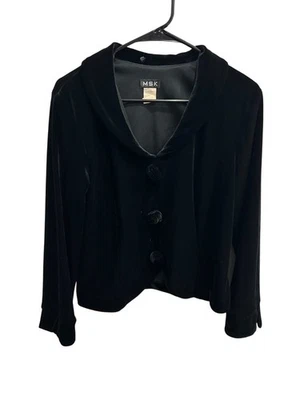 Chaqueta con botones de terciopelo negro MSK con cuello chal para mujer talla L” Foto 1 de 4