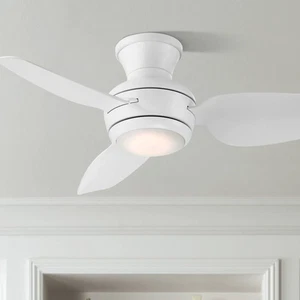 36" Casa Vieja Whirl Matte White LED Hugger Ceiling Fan with Remote - Picture 1 of 7