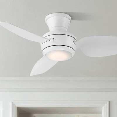 36" Casa Vieja Whirl Matte White LED Hugger Ceiling Fan with Remote - Image 1 of 4