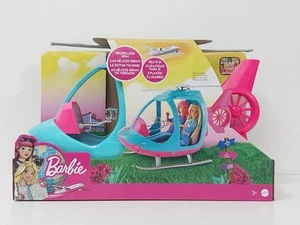 Barbie Helicóptero Dreamhouse Aventuras, Rosa y Azul con Rotor Giratorio FWY29 - Imagen 1 de 7