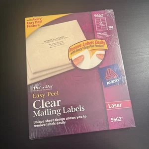 Avery Clear Easy Peel Address Labels Laser 1 1/3 x 4 700/Box 5662 - Picture 1 of 3