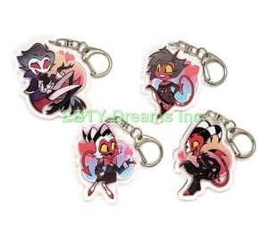 Set of 4 Helluva Boss Acrylic Keychain Blitzo, Moxxie, Stolas, Millie v5 - Picture 1 of 2