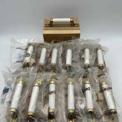 Lote 12 Tiradores de Cajón de Latón Cerámica Pesada KBC De Colección Excelente Nuevo de Lote Antiguo Foto 1 de 4