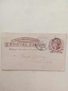 M2# Old 1886 Stokes, NY Postal Card ** Fancy Cancel ** Star - Picture 1 of 3
