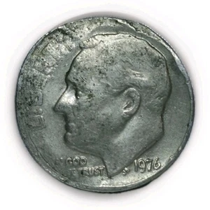 1976 Dime- Errors In This Coin- Die Crack, Broadstrike, Off-Center (1) - Picture 1 of 2