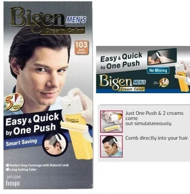 Bigen Men Speedy Hair Color Cream Dark Brown 103 Easy and Quick by One Push - image 1 of 4