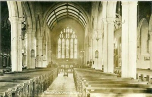 REAL PHOTOGRAPHIC POSTCARD OF TAVISTOCK CHURCH INTERIOR, DEVON - Picture 1 of 2