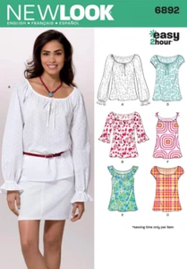 Sewing Pattern 6892 Misses Tops, Size a (6-8-10-12-14-16) - Picture 1 of 5