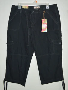 Pantalone cargo OP donna crop nero taglia 15 nuovo con etichetta - Foto 1 di 7