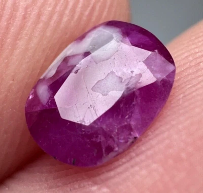 0.95 Carat Amazing Faceted Ruby Combined with Calcite From Jegdalek Afghanistan - Image 1 of 4