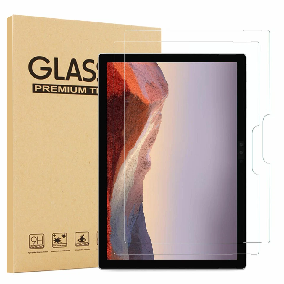 (2 Pack)Microsoft Surface Pro 7 12.3" 2019 Clear Tempered Glass Screen Protector - Image 1 of 4
