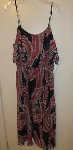 Robe à bretelles spaghetti imprimé rouge et marine Neiman Marcus femme taille 10 neuve avec étiquette 69 $ - Photo 1/6