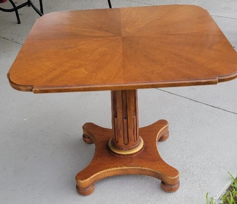 Vintage Mid Century French Style - MCM - Henredon Pedestal Table - Nightstand Cover