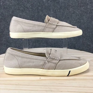 Johnnie O Shoes Womens 12 M Sloafer Loafers Beige Canvas Slip On Casual Comfort - Picture 1 of 16