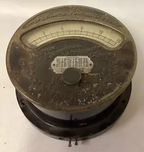 "Motor de vapor Western AC 1900 calibre voltímetro ferrocarril vintage, industrial 6,5""" - Imagen 1 de 9