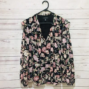 FOREVER NEW Top Blouse Size 14 Gorgeous Floral Long Sleeve Sheer Sleeve - Picture 1 of 7