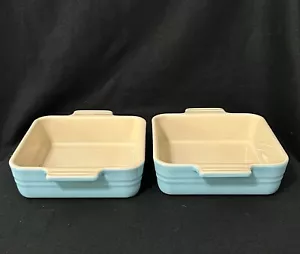 Juego de dos cazuela cuadrada para hornear Le Creuset azul cielo 14 cm nuevo con etiquetas - Imagen 1 de 14