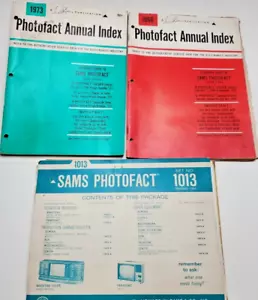 Sams Photofact 1013 Manual Schematics 1969 & 2 Photofact Annual Index 1966, 1973 - Picture 1 of 12
