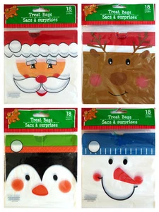 CHRISTMAS CELLO PARTY GIFT 18 Count TREAT BAGS w/ Drawstring ~ 2 Packs (Random) - Picture 1 of 5