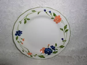 Provincial Nikko Salad Dessert Plate Bordeaux Blue Orange Flowers 7-1/4" - Picture 1 of 3
