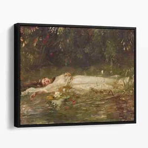 Ophelia by Friedrich Wilhelm Theodor Heyser Victorian Canvas Wall Art Print - Picture 1 of 7