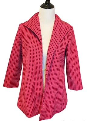 Chaqueta Grace Chuang New York •Mujer S• Abrigo Frente Abierto Lunares Rosa Nueva Sin Etiquetas Foto 1 de 4