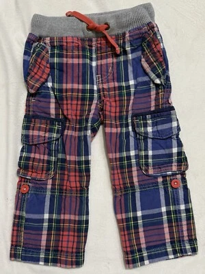 Toddler Boys’ Mini Boden Size 2y Plaid Cargo Pants 100% Cotton - Image 1 of 4