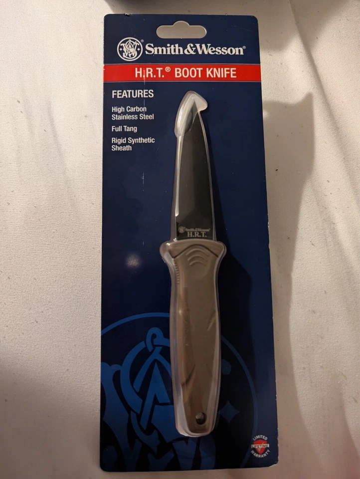 Cuchillo fijo Smith & Wesson HRT 4,87" hoja de acero inoxidable mango de goma Foto 1 de 2