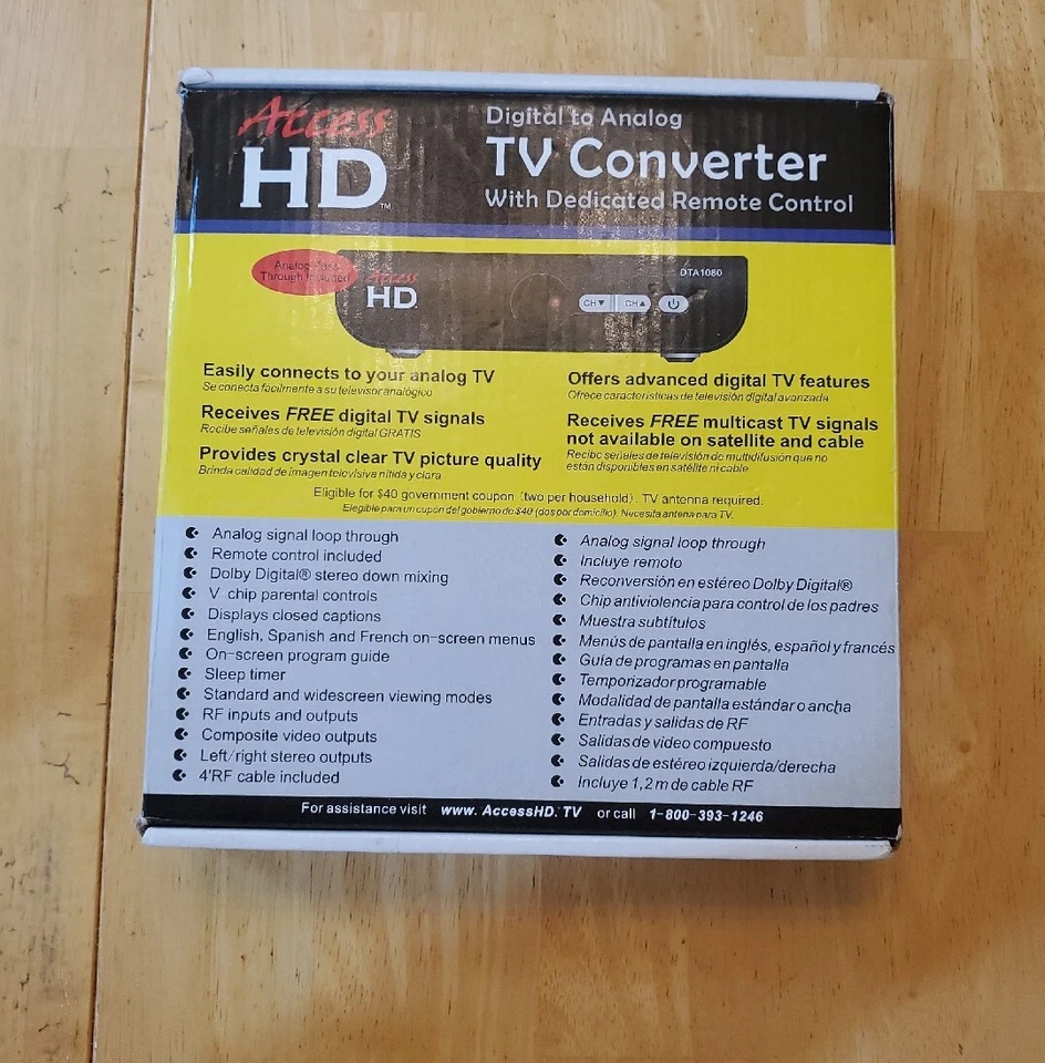 Access HD 1080D NTIA-Approved Digital to Analog TV Converter Box