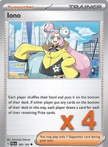 4x Iono 185/193 x4 - Paldea Evolved - Pokemon TCG - Playset- NM - Picture 1 of 1