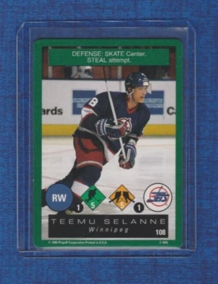 1995-96 Playoff Hockey One on One Challenge # 108 Teemu Selanne - Image 1 of 2