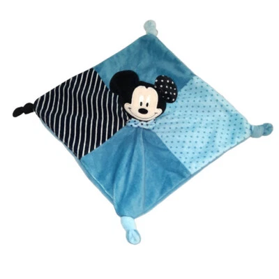 Disney Baby Plush Mickey Mouse Rattle Knotted Security Blanket Lovey 10" X 10" - Image 1 of 4
