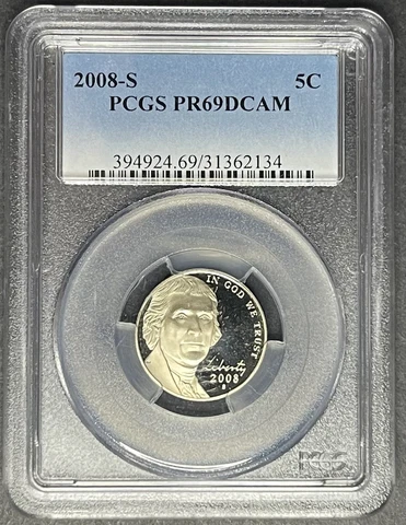 2008-S Proof Jefferson Nickel PCGS PR-69 DCAM, Buy 3 Items, Get $5 Off!! Cover