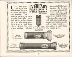 Print Ad 1929 Eveready Flashlights & Batteries PC-E - Picture 1 of 1