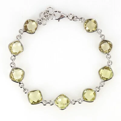 Lemon Topaz Gemstone Bracelet 925 Sterling Silver Bracelet Women's Jewelry - Image 1 of 4