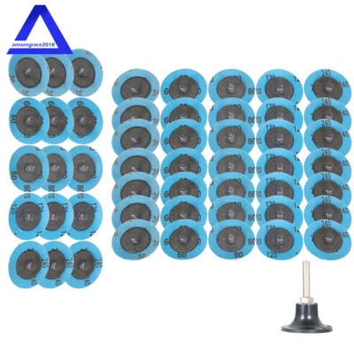 51Pcs  2" Roll Lock Die Grinder Quick Change Sanding Disc 36 60 80 120 240 Grit - Image 1 of 4