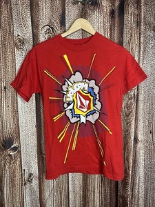 Y2K Volcom Mens Red Short Sleeve Graphic T-shirt Skateboard Size Small - Picture 1 of 4