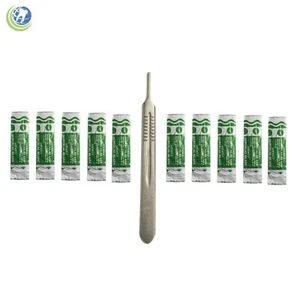 10 Scalpel Blades #11 & #3 Metal Handle for Dermaplaning Dental Medical Crafts - Picture 1 of 4