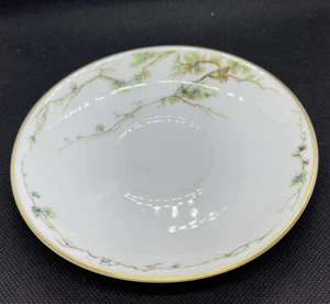 Haviland (Limoges) Schleiger blaue Blumen mit grünen Blättern/ Goldrand: Untertasse - Bild 1 von 6