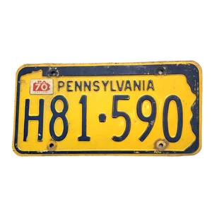 Matrícula Pennsylvania vintage 1970 H81 590 en buen estado algunos defectos - Imagen 1 de 7