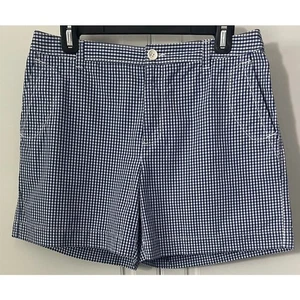 Liz Claiborne "Sloane" Cotton Shorts Blue/White Gingham Size 6 - Picture 1 of 10