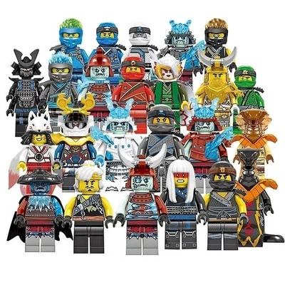 MARKENLOS Set mit 16 Ninjago Minifiguren Kai Jay Sensei Wu Meister Bausteine ​​Spielzeug