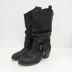 Rocketdog Heeled Boots UK 8 Black Ruched Womens RMF03-LW - Picture 1 of 8